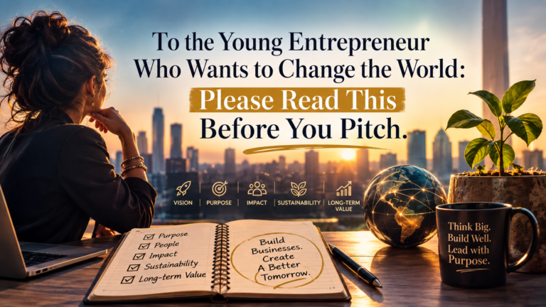 To the Young Entrepreneur Who Wants to Change the World: Please Read This Before You Pitch.