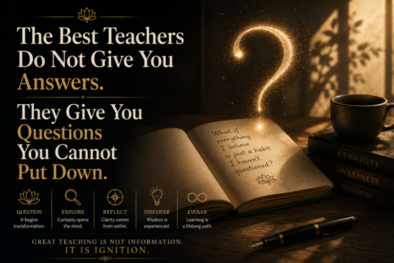 The Best Teachers Do Not Give You Answers. They Give You Questions You Cannot Put Down.